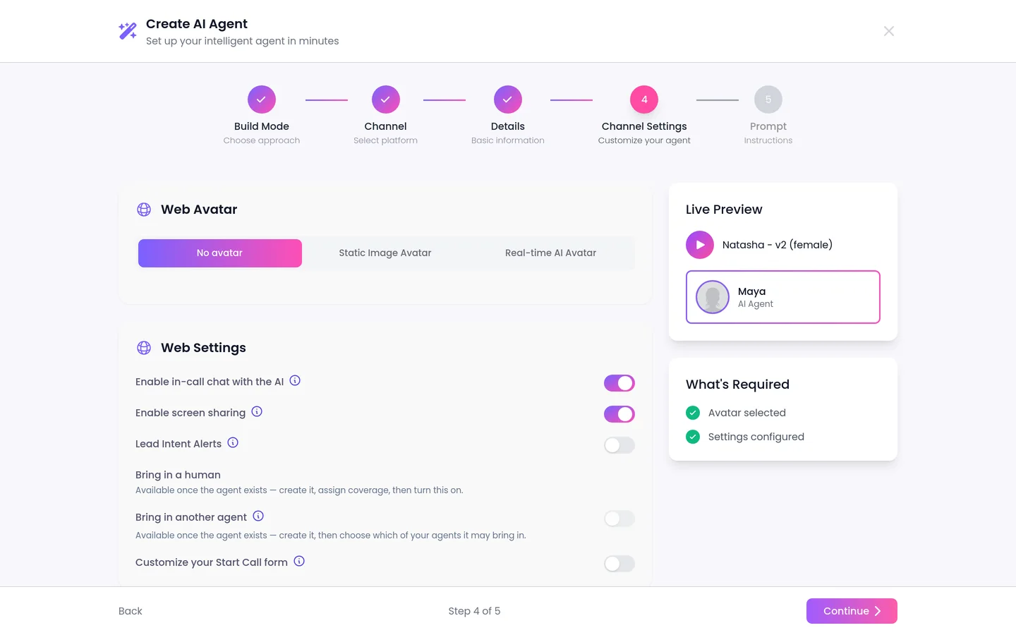 Web agent settings in SalesCloser