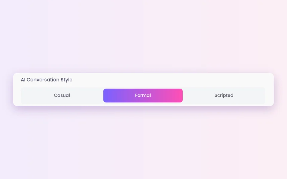 AI Conversation Style with Casual, Formal and Scripted
