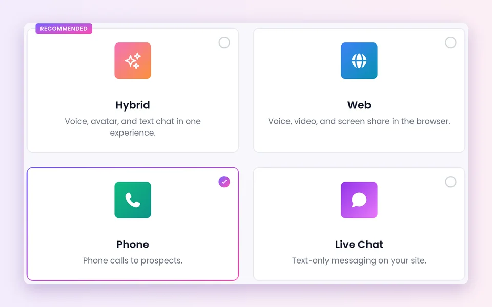 Choose Your Channel with Phone selected
