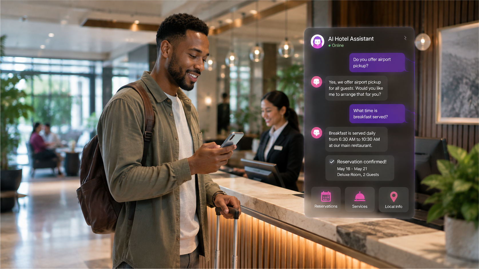 AI to Answer Hotel Guest Questions - Enhance Guest Experience with AI to Answer Hotel Guest Questions 24/7 AI to Answer Hotel Guest Questions - Enhance Guest Experience with AI to Answer Hotel Guest Questions 24/7