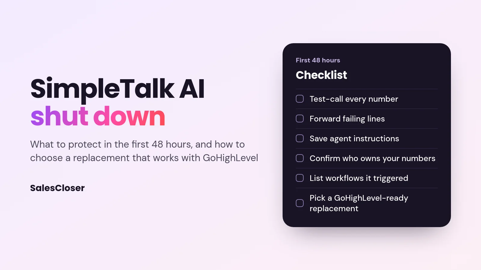 simpletalk ai alternative - SimpleTalk AI Shut Down: What to Do Now and How to Choose a Replacement SimpleTalk AI shut down: first 48 hours checklist